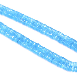 Cuentas de Topacio Azul Suizo AAA: Forma de Neumático Facetada, 5-8 mm, 7/15 Pulgadas - Product Image 2