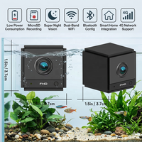 Caméra pour aquarium 1080P HD sans fil 2.4G WiFi, mini caméra adhésive avec vision nocturne 940nm, interphone bidirectionnel, détection de mouvement