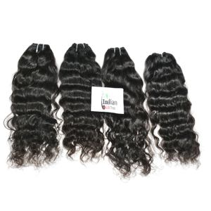 Extensions vierges de cheveux humains indiens bruts, ondulés, cuticules alignées, couleur noire naturelle, prix d'usine en gros - Product Image 6