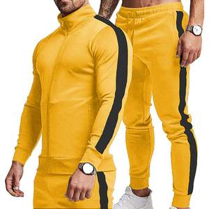 Wholesale High Quality 100% Cotton Outerwear <b>Sets</b> <b>Knitted</b> Four Way Stretch Sportswear Tracksuits for Men Casual Winter - Product Image 5