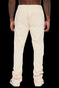 Pantalons de survêtement décontractés pour hommes de haute qualité, personnalisés, à pattes évasées, avec empiècements, taille élastique, pantalons de survêtement pour hommes, design évasé empilé - Product Image 3