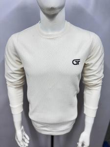 เสื้อสเวตเตอร์แบบพรีเมี่ยมสำหรับผู้ชายเสื้อสเวตเตอร์แบบสวมหัวกึ่งทางการแขนยาวผ้าคอตตอนผสมผ้าคอตตอน - Product Image 2