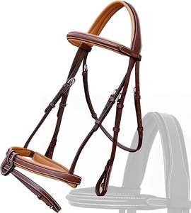 Meilleure qualité-bride de cheval en cuir verni-bandeau de nez à manivelle rembourré-bandeau de front de cheval en forme de U en cristal Bling - Product Image 4