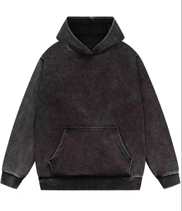 Haute qualité lavé à l'acide hommes sweats à capuche nouveau Design respirant coton léger hiver porter pierre techniques imprimer polaire tissu - Product Image 1