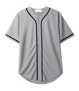 Vente en gros logo personnalisé col montant Sublimation plaine vierge adultes bouton Baseball uniforme chemise séchage rapide 100% polyester - Product Image 4