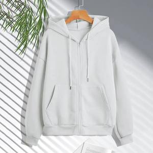 Hiver Unisex Fleece Zipper Pullover Hoodies New Fashion Casual Korean Style Solid - Product Image 3