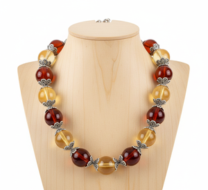 Collar Unisex de 18 Pulgadas con Cuentas Geométricas de Plata Tibetana de 8mm y Baño de Oro de 14K, Accesorio de Moda, Regalo para Hombre, Cristal, Estilo Hindú - Product Image 2