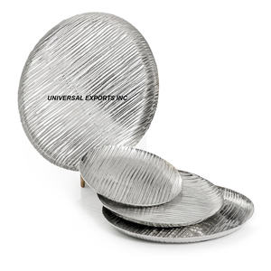 Silver Finished Set of Four <b>Chocolate</b> Tray Premium Quality Handmade <b>Chocolate</b> Platter Round Shape New <b>Fancy</b> <b>Chocolate</b> Tray - Product Image 1