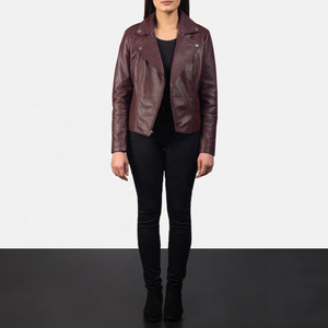 Veste en cuir d'agneau pour femme au design classique, tricotée, imperméable, facile à laver, service OEM, prix de vente le plus élevé - Product Image 2