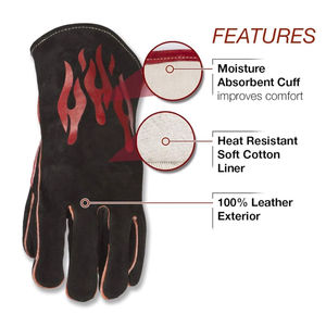 Guantes de Seguridad de Cuero Vacuno de Alto Rendimiento para Soldadura con Estándar CE de Grado AB, Guantes de Protección Eléctrica de Cuero Premium en Oferta - Product Image 5
