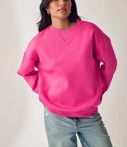 Sudadera Extra Grande para Mujer, Logotipo Personalizado, 100% Algodón, Material de Felpa Cepillada, Manga Larga, Cuello Redondo, Gruesa, 450 GSM - Product Image 4