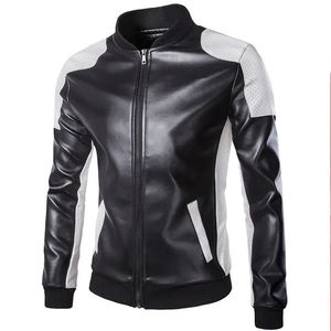2024 nouvelle mode unisexe printemps Bomber veste en cuir véritable col montant Cool fermeture éclair respirant haute rue Style non tissé - Product Image 3