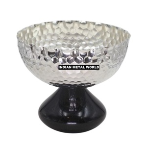 Bol de service de table moderne plaqué argent Support de bol de chocolat de qualité de luxe pour mariages Fruits secs Dates écologiques - Product Image 3