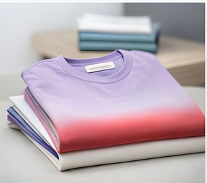 T-shirt en coton tie-dye ombré multicolore pour hommes et unisexe, 100% coton, tee-shirt vierge tendance pour impression de logo personnalisé, vente en gros - Product Image 1