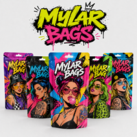 Sacs Mylar personnalisés à impression numérique, refermables avec fermeture éclair, anti-odeur, formats 1g, 3.5g, 7g, 14g