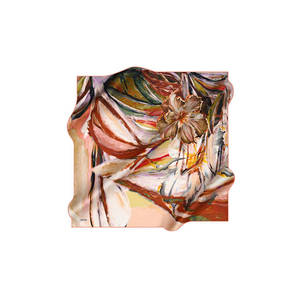 Écharpe carrée en crêpe de soie satinée 90x90 cm avec un design coloré - Product Image 1