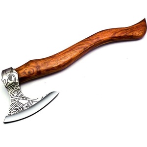 Hacha de acero con mango de madera y hoja de servicio OEM ODM de alta calidad personalizada al por mayor, hacha para acampar al aire libre con Funda de cuero - Product Image 5