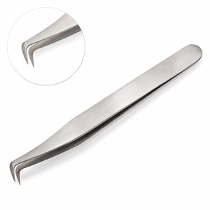 Pince à cils en acier inoxydable en forme de L, outil d'isolation de précision pour extensions de cils volume - Product Image 3
