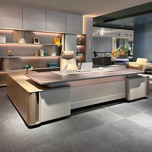 Modern Luxury Wooden L Shaped Executive Office <b>Desk</b> Ergonomic Large Corner <b>Computer</b> Workstation Commercial Manager Director Furn - Product Image 5