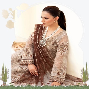 Vestidos bordados de boda para niñas marca pakistaní Ramsha MINHAL 9 3 piezas Organza Salwar Kameez trajes fiesta larga viste pakistaní - Product Image 4
