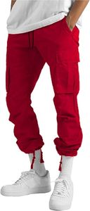 Pantalones Cargo de algodón ligero para hombre, pantalones casuales con cordón, diseño recto para actividades atléticas, senderismo, pantalones de chándal medios OEM - Product Image 2