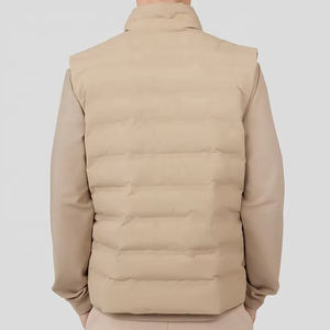 Meilleures ventes Gilet d'hiver en denim pour hommes, couleur unie, col montant avec logo avant, veste épaisse vintage, vente en gros - Product Image 6