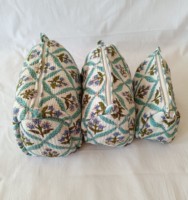 Pochette de maquillage matelassée en coton écologique à motif de fruits, taille moyenne/petite, trousse de toilette de voyage, étui à fermeture éclair