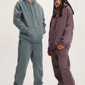 Ensemble survêtement pantalon empilé survêtement personnalisé survêtement ensemble sweat-shirt à capuche et pantalon de survêtement à imprimé bouffant pour hommes - Product Image 4