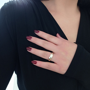 14K Solid <b>Gold</b> Shiny Dome Wedding <b>Ring</b> Handmade Promise Band <b>Ring</b> for Unisex <b>Dainty</b> Anniversary Gift for Her Turkish Jewellery - Product Image 3