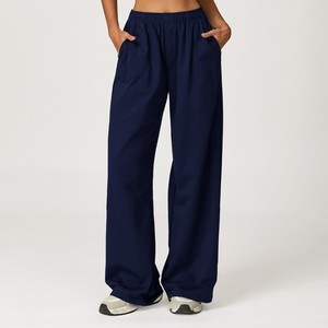 Pantalon de survêtement streetwear en toile respirante avec logo personnalisé imprimé, taille mi-haute, coupe droite, pour l'exercice hivernal, haute qualité - Product Image 4
