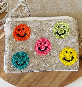 Porte-monnaie classique en coton perlé, fait main, avec fermeture éclair à sequins, motif 'Living My Best Life', sac cadeau motivant, brodé - Product Image 3
