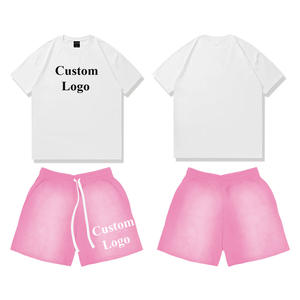 Conjunto de Shorts de Alta Calidad Personalizados para Ropa Urbana, Conjunto de Camiseta 100% Algodón con Logotipo Personalizado, Conjunto Casual de 2 Piezas para Hombre - Product Image 2