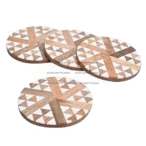 Luxe & Thé Meilleurs sous-verres Bois et résine de séchage résistant à la chaleur Meilleur sous-verre en bois et résine par STAR CRAFTS INDIA - Product Image 1