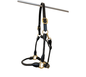 Premium Quality Waterproof Horse Leather Halter Brass Buckle High Waist Equestrian Accessories ODM Supply Customizable Front - Product Image 1