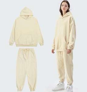 Nueva moda para hombres y mujeres 100% algodón Jogging Track Sweat Suits Conjuntos al por mayor Chándal con capucha ecológico Diseño impreso - Product Image 2