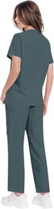 Pantalones apilados elásticos personalizados uniformes de enfermera Scrub Hospital uniformes traje de enfermería uniformes Jogger mujeres Scrub conjuntos uniforme - Product Image 4