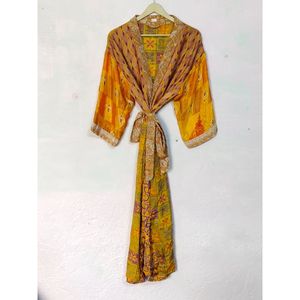 Recycled Kimono Women's Clothing <b>Swimming</b> Bikini Wrap Dress Bridal Kimono Dress Sari Fabric Kimono Jacket Oriental <b>Robe</b> - Product Image 4