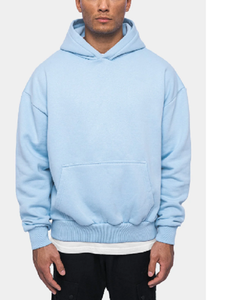 เสื้อฮู้ดไหล่ทรงหลวม300 GSM ทรงบ็อกซี่ผ้าคอตตอน100% ลายพื้นออกแบบได้ตามต้องการ - Product Image 3