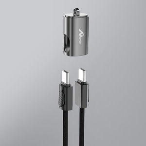 PD60W Cable de carga súper rápida de 30CM 20W Micro-USB a tipo C 2EN1 2017 Negro 20W Salida 30CM Longitud - Product Image 3