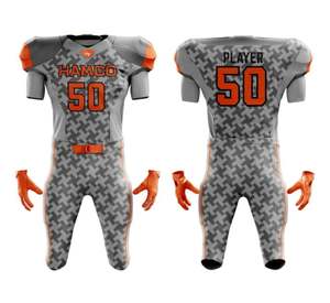 Nuevo diseño gratuito Totalmente personalizable Sublimación Uniforme de fútbol americano 100% Poliéster Juego Camiseta de fútbol americano - Product Image 1