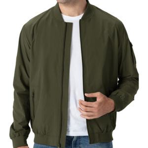 Chaqueta bomber de algodón ajustada de talla grande con logotipo personalizado, chaquetas de invierno de béisbol de satén para hombre, venta al por mayor, novedad - Product Image 1