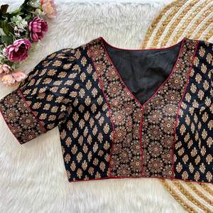 ชุดเดรสสวยชุดแฟนซีเสื้อพิมพ์ลายคอตตอน ajrakh สุดพิเศษจากผู้ผลิตอินเดีย - Product Image 4
