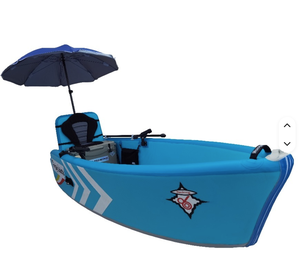 Kayak gonflable de pêche de 4 m, coque en plastique avec pagaie en aluminium pour utilisation en rivière et emballé pour les pêcheurs - Product Image 1