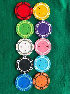 Customised 14gm Casino Clay Poker <b>Chip</b> Quality Ceramic Players with Personalised Logo <b>Tray</b> Inner Decal for Colour Denomination - Product Image 3