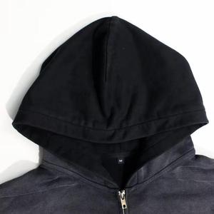 Sudadera con Capucha Personalizada con Cierre, Estilo Desgastado y Decolorado, Sudadera con Capucha Extra Grande para Hombre, Estilo Urbano, Lavado Ácido, Sudadera con Capucha Desgastada para Hombre - Product Image 3