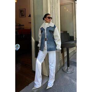 Denim-Look Jacket 6116 <b>Fur</b>-Lined with Leather-<b>Trimmed</b> Desirable Outerwear - Product Image 6