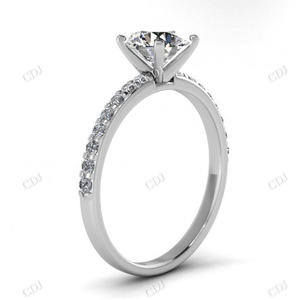 Inde Top vendeur en forme de poire plaqué or Moissanite bagues de fiançailles or pur Solitaire bague d'éternité bijoux personnalisés - Product Image 2