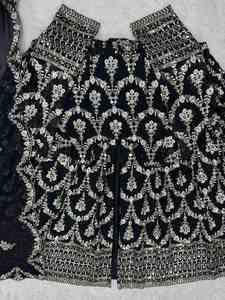 DESIGNER CHINON SILK EMBROIDERY SEQUENCE WORK GOWN WITH DUPATTA RED - Product Image 5