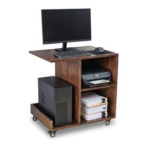 Soporte Móvil para Impresora de Madera Natural KMI68001 con Compartimento para CPU para Muebles de Oficina - Product Image 1