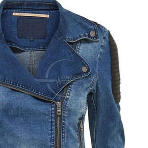 Veste en jean pour femmes à motif personnalisé pour l'extérieur Veste en jean pour femmes à prix d'usine Vestes en jean à manches longues - Product Image 3